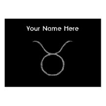 Taurus. Zodiac Astrology Sign. Black. Business Cards