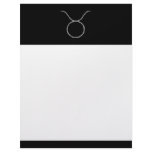 Taurus. Zodiac Astrology Sign. Black. Personalized Letterhead