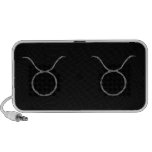 Taurus. Zodiac Astrology Sign. Black. Mp3 Speakers