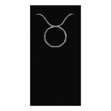 Taurus. Zodiac Astrology Sign. Black. Photo Card Template