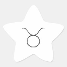 Taurus. Zodiac Astrology Sign. Black. Sticker
