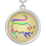 Taurus Zodiac Color Line Silver Necklace