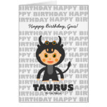 Taurus Zodiac Sign Birthday Card