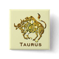 Taurus Zodiac Square Pin