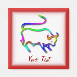 Taurus Zodiac Star Sign Color Line Fridge Magnets