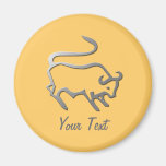 Taurus Zodiac Star Sign In Light Silver Magnets