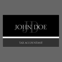 Tax Accountant/CPA Monogram Black/Dark Grey business cards