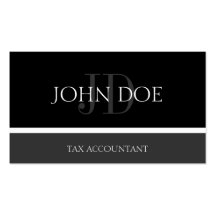 Tax Accountant/CPA Monogram Black/Dark Grey Business Card