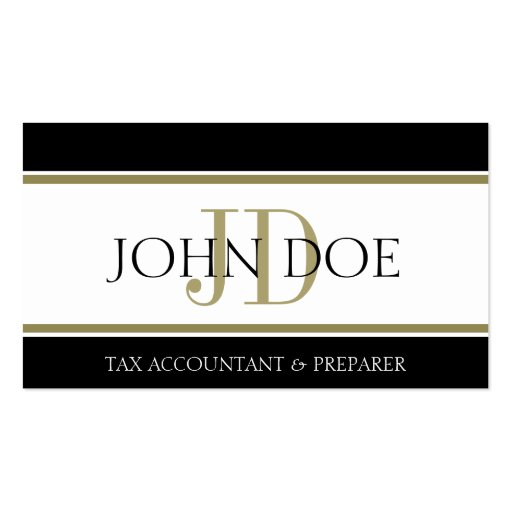 Tax Accountant Gold Stripes Business Cards