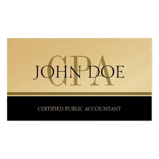 Tax Accountant Gold Stripes CPA Business Card Template (front side)