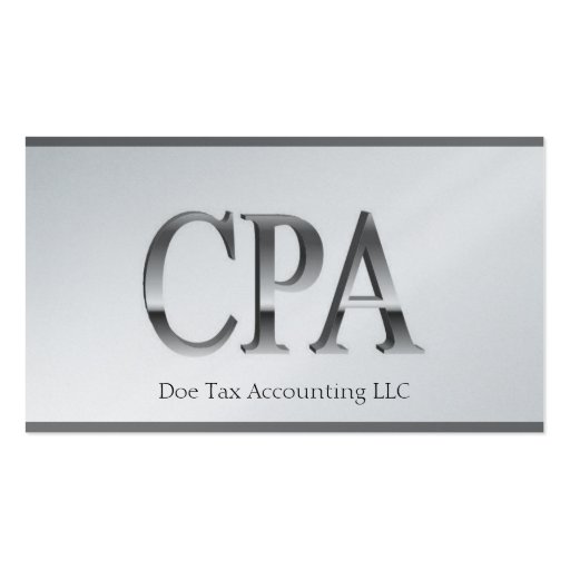 Tax Accountant Platinum Borders 3D CPA Business Cards
