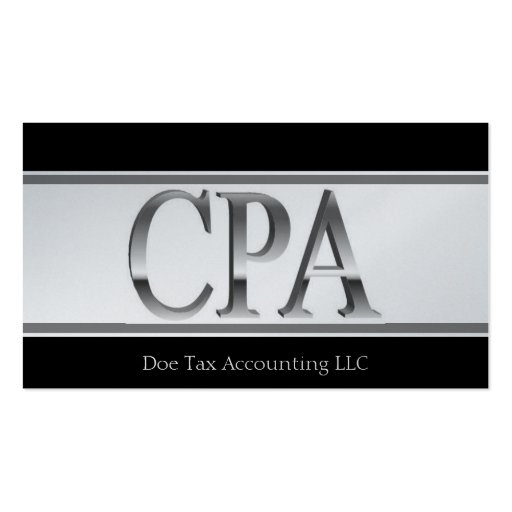 Tax Accountant Platinum Stripes 3D CPA Business Card Templates