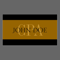 Tax Accountant Stripes D Gold CPA business cards