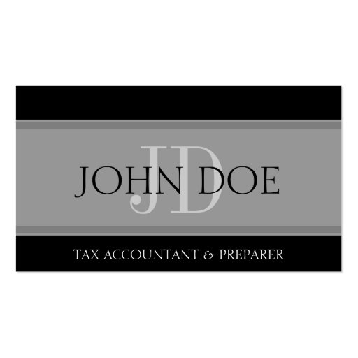 Tax Accountant Stripes D Grey Business Card (front side)