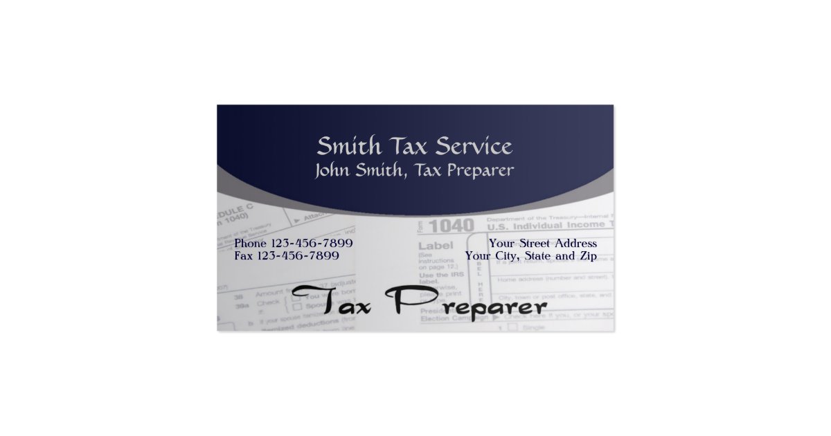 Tax Preparer Accountant Business Card Zazzle