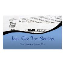 Tax Preparer Federal Tax Form Business Card