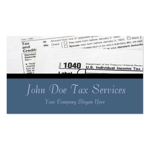 Tax Preparer Federal Tax Form Business Card (front side)