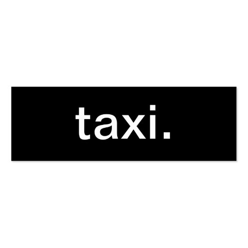 Taxi Business Card (front side)