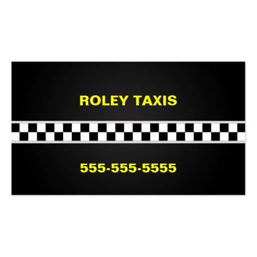 Taxi Business Card (back side)