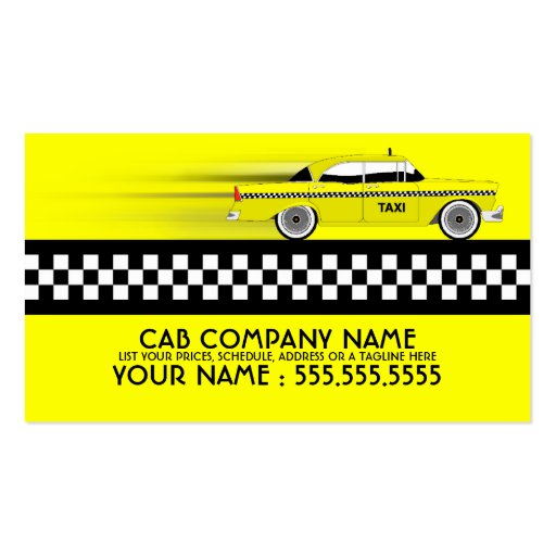 taxi cab business card (front side)