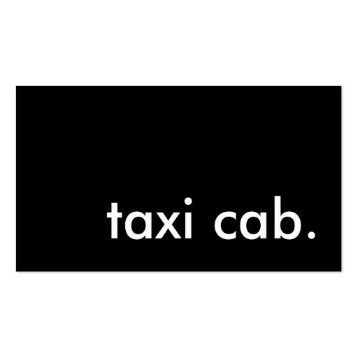 taxi cab. business card template (front side)