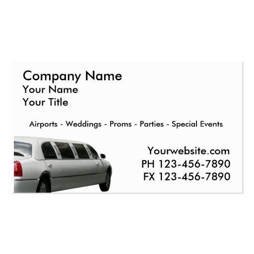 Taxi Cab Business Cards (front side)