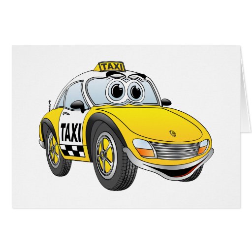 Taxi Cab Cartoon Cards | Zazzle