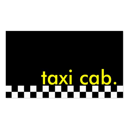 taxi cab. (checkered stripe) business card template (front side)