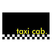taxi cab. (checkered stripe) business card template