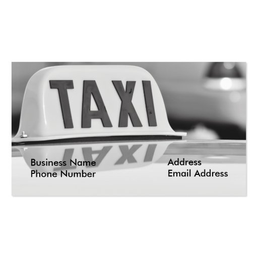 Taxi Cab Driver Service Business Card (front side)