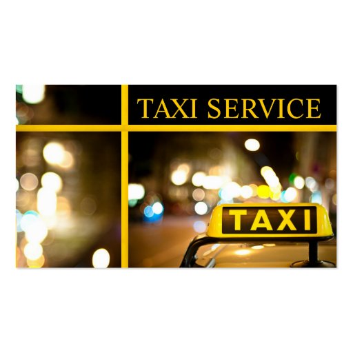 Taxi, Cab, Driver, Transportation Business Card
