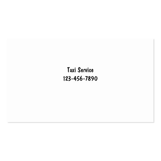 Taxi Cab Service Business Cards (back side)