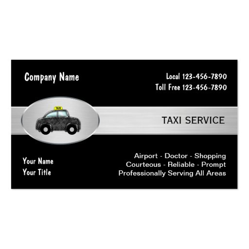 Taxi Cab Service Business Cards (front side)