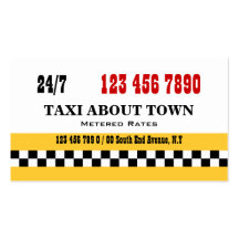 Taxi cab yellow red black business card template
