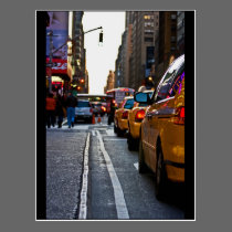 Taxi Line-up in NYC postcards