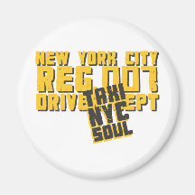 taxi nyc soul urban graphic refrigerator magnets