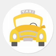 Taxi Print Round Sticker