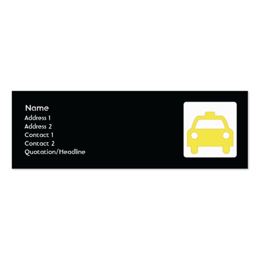 Taxi - Skinny Business Card Templates (front side)