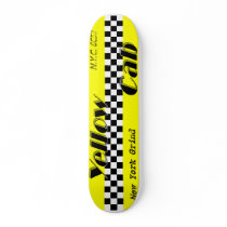 Taxi! Yellow cab checker design skateboard