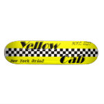 Taxi! Yellow cab checker design skateboard