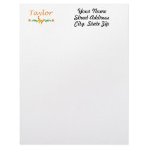 Taylor (Orange Butterfly) Letterhead Template