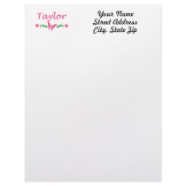 Taylor (Pink Butterfly) Letterhead Template