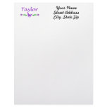 Taylor (Purple Butterfly) Customized Letterhead