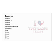 Taylor, Texas Business Card Templates