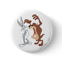 Taz and Bugs Bunny Not Even Flinching - Color Pinback Buttons