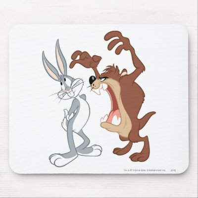 Taz and Bugs Bunny Not Even Flinching - Color mousepads