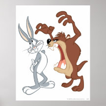 Taz and Bugs Bunny Not Even Flinching - Color Print
