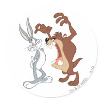 Taz and Bugs Bunny Not Even Flinching - Color Sticker