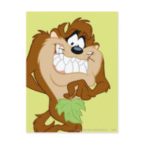 Taz holding a leaf post card