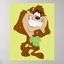 Taz holding a leaf print
